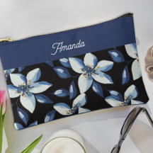Klassisk Blå Elegant Blommig Minimal