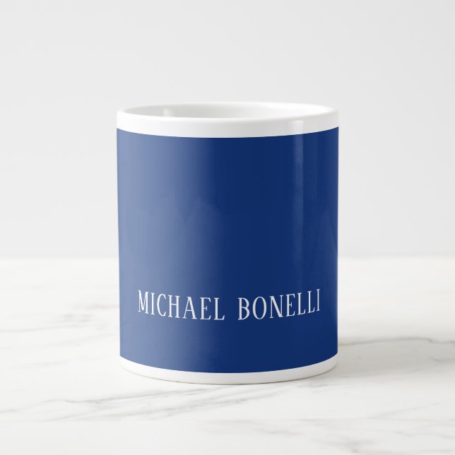 Klassisk Blå Enkel Elegant Serif Teckensnitt Minim Jumbo Mugg (Framsidan)