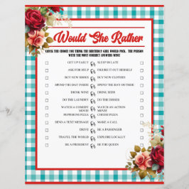 Klassisk blå Födelsedagsfest, hon spelar rätt spel