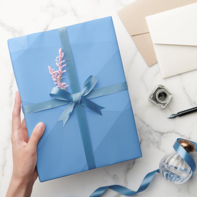 Klassisk blå geometrisk maska i mönster presentpapper (Gifting)