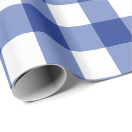 Klassisk blå gingham-ruta i medelstor skala  presentpapper
