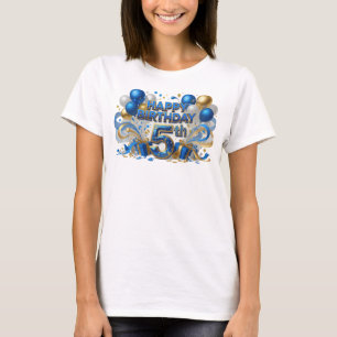 Klassisk Blå GRATTIS PÅ FÖDELSEDAGEN 5-ÅR Grafik T Shirt