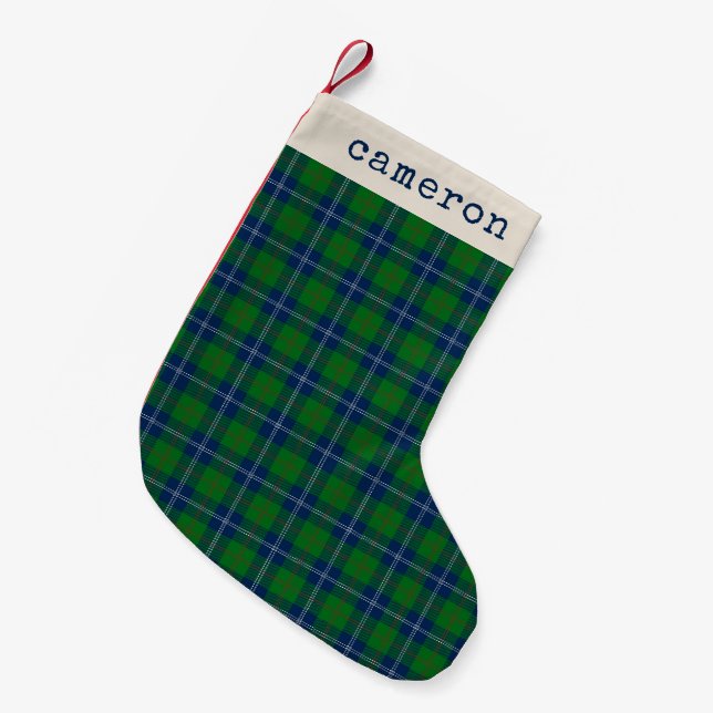 Klassisk blå Grönt Tartan Play-Personlig  Liten Julstrumpa (Framsidan (Hängande))