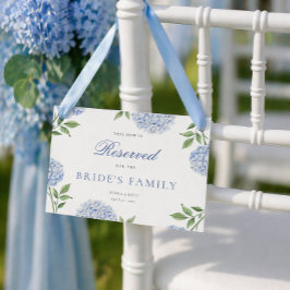 Klassisk Blå Hydrangea Bröllops Reserverad Rad Kor Inbjudningar