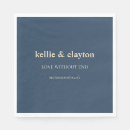 Klassisk blå modern Bröllop-blöjor Pappersservett