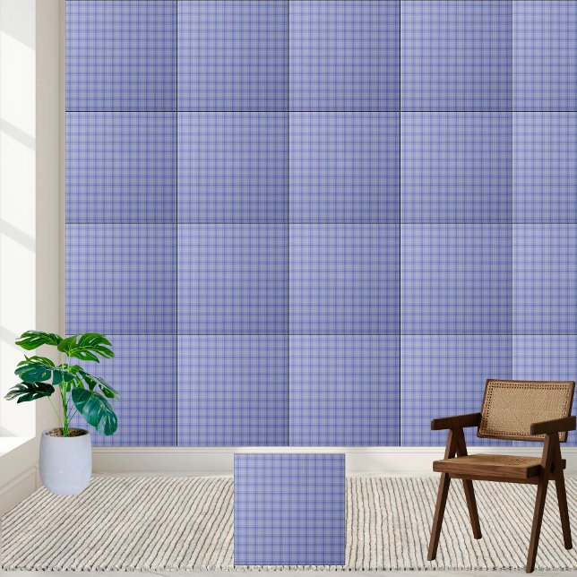 Klassisk blå Mönster-Snyggt och tidslös Kakelplatta (Classic Blue Plaid Pattern- Stylish & Timeless Ceramic Tile)