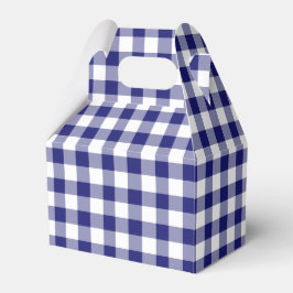 Klassisk Blå och Vit Bondgårdsrutig Gingham Presentaskar