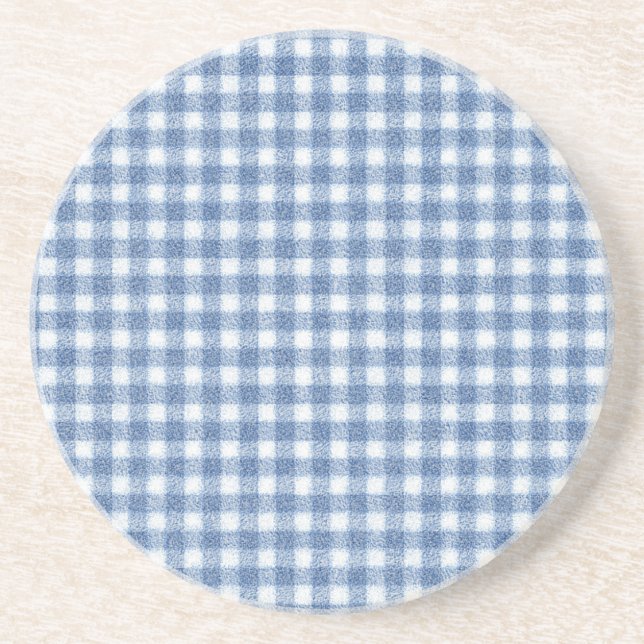 Klassisk blå och vit Gingham-ruta  Underlägg (Framsidan)