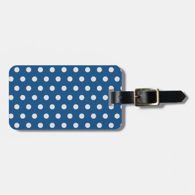 Klassisk blå Pantone Polka-punkt Bagagebricka (Horisontell Framsida)