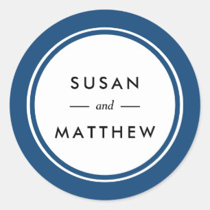 Klassisk blå Personlig i tjockt Gräns Runt Klistermärke