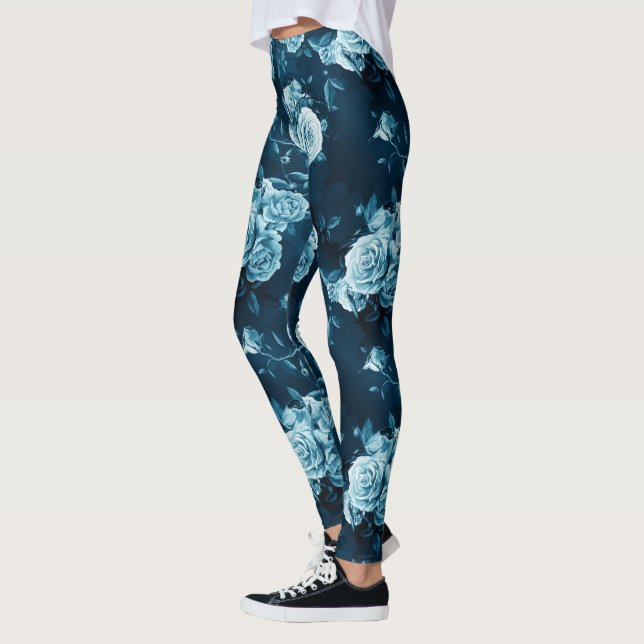 Klassisk blå Ro Mönster Leggings (Vänster)