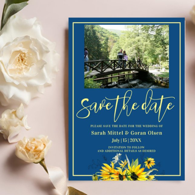 Klassisk blå solros Spara datuminbjudan Inbjudningar (Skapare uppladdad)