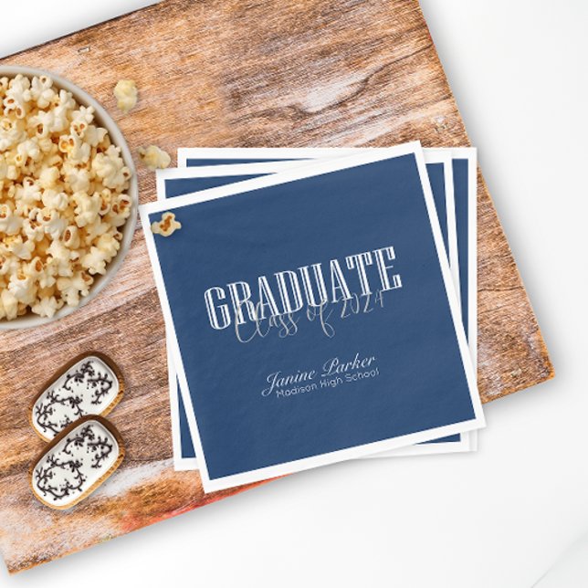 Klassisk blå Studentfest i modern klass År Pappersservett (Skapare uppladdad)