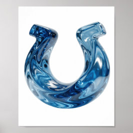 Klassisk blå VATTEN Artistic motiv Poster