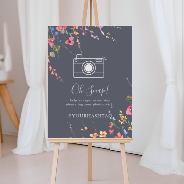 Klassisk blå Vild Blommigt Bröllop Oj Snap Poster (Skapare uppladdad)