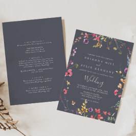 Klassisk blå Vild Blommigt längst fram och bak Brö Inbjudningar