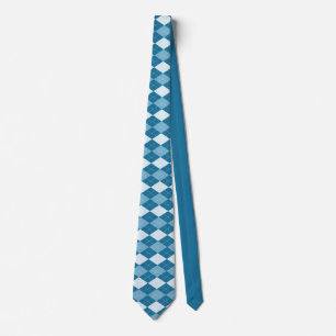 Klassisk blå vit Argyle Diamond Tartan Slips