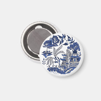 Klassisk blå Willow Design Magnet