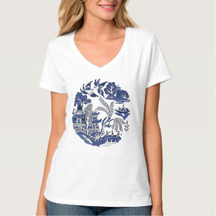 Klassisk blå Willow-design T Shirt