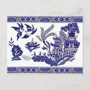Klassisk blå Willow Design Vykort