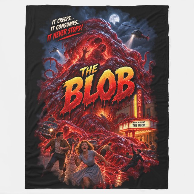 Klassisk Blob-skräckfilm  Fleecefilt (Framsidan)
