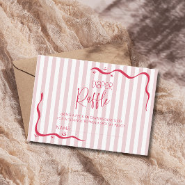 Klassisk blöja lotteri för baby shower med rosa ra tilläggskort