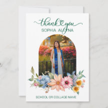 Klassisk blomfoto-examens tackkort