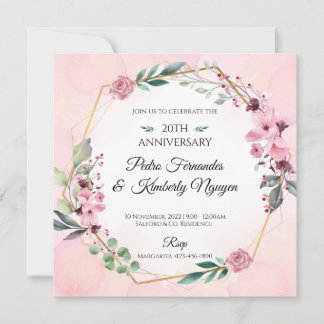 Klassisk Blommig Bröllopsinbjudan Inbjudningar