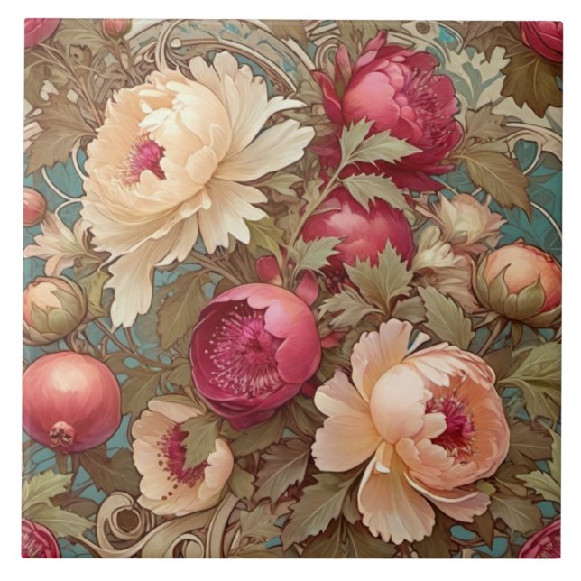 Klassisk Blommigt Fruit Decorative Ceramic Tile Kakelplatta (Framsidan)