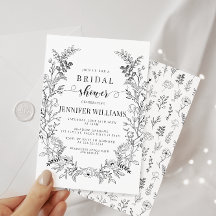 Klassisk blommigt Inbjudningskort för möhippan