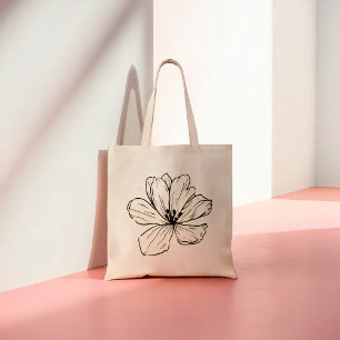 Klassisk Blommigt Line Teckning Tygkasse