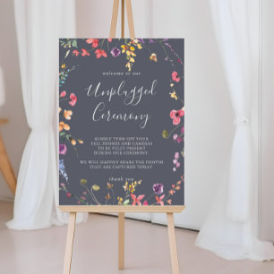 Klassisk Blommigt med blå Vild, ej ansluten keremo Poster