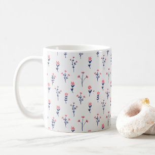 Klassisk Blommigt Mönster Vår Kaffemugg