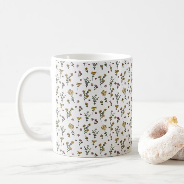 Klassisk Blommigt Mönster Vår Kaffemugg (Med munk)