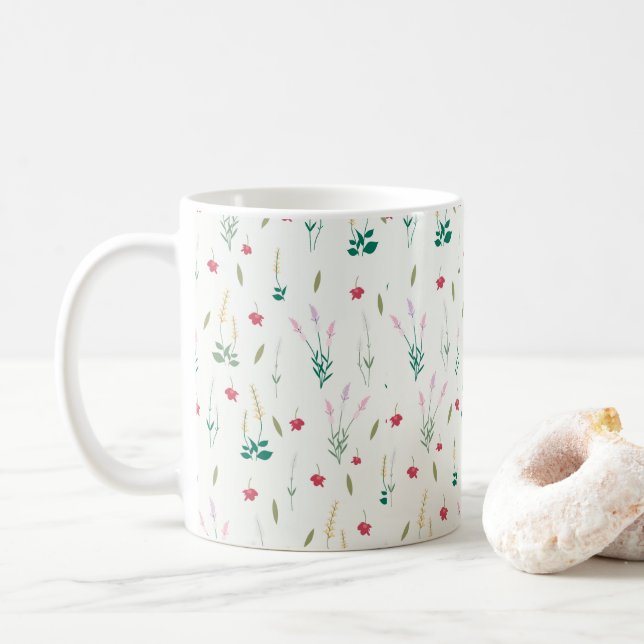 Klassisk Blommigt Mönster Vår Kaffemugg (Med munk)