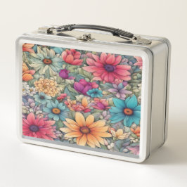 Klassisk Blommigt nr 44 - Metall Lunchbox