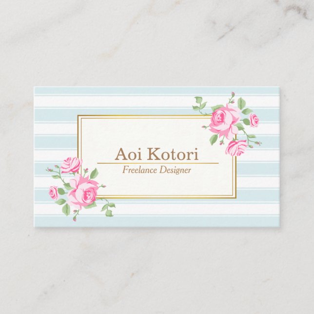 Klassisk Blommigt Rand Ro Visitkort (Framsida)