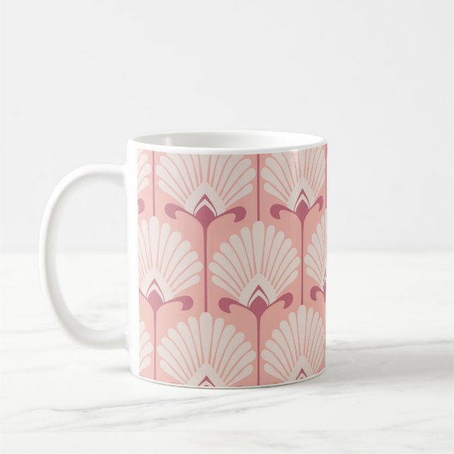 Klassisk Blommigt: Sömlös Vintage Mönster Kaffemugg (Vänster)