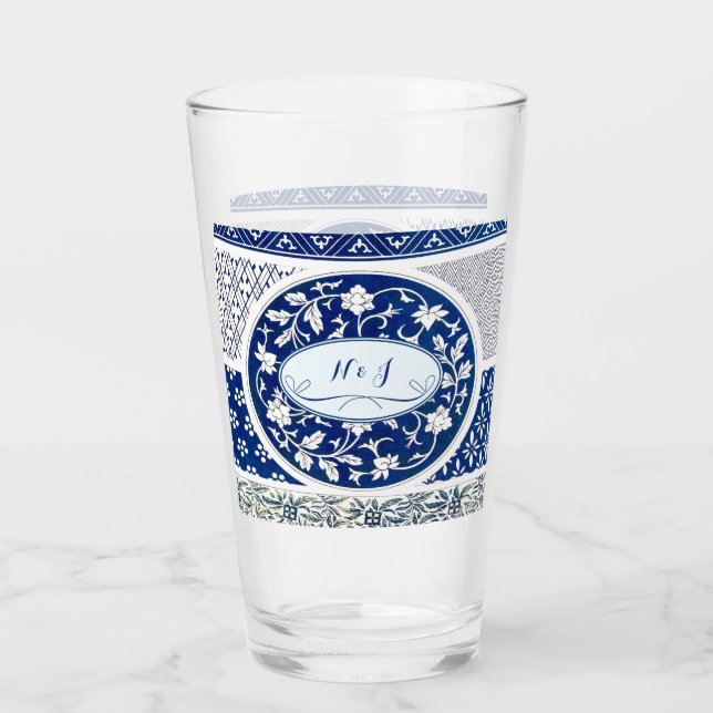 Klassisk Blommigt - utskrift av ornament Glaskopp (Framsida)