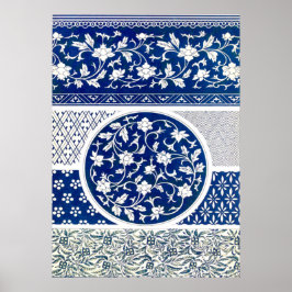 Klassisk Blommigt - utskrift av ornament Poster