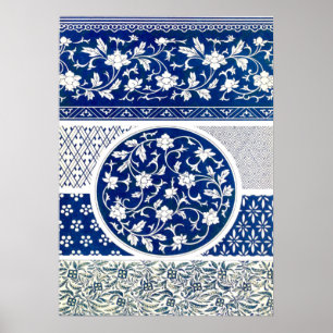 Klassisk Blommigt - utskrift av ornament Poster