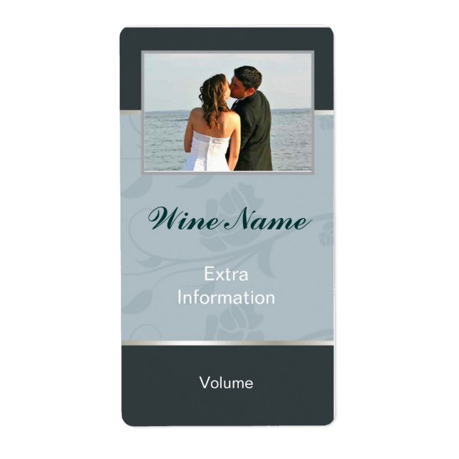 Klassisk Blommigt Vin-etikett Fraktsedel (Framsidan)