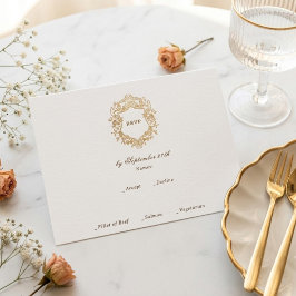 Klassisk blomsterkransmonogram bröllop tilläggskort
