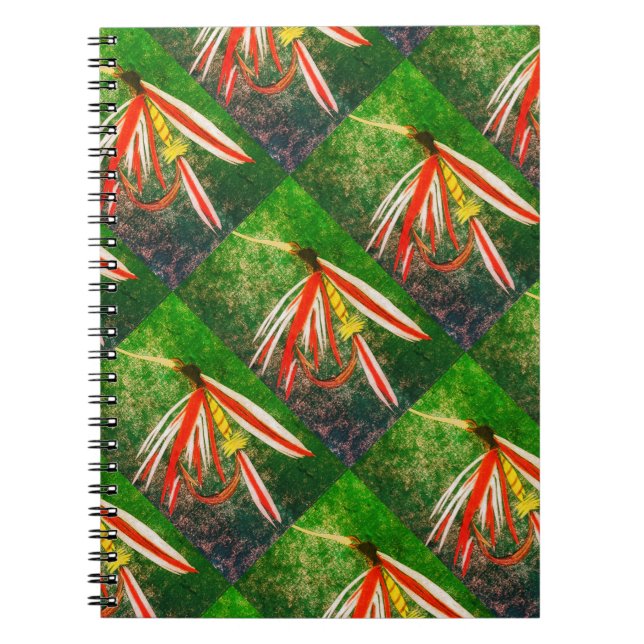 Klassisk blöt flyger mönster för öring- och basfis anteckningsbok (Framsidan)