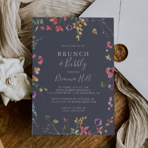 Klassisk Blue Brunch och Bubly-Möhippa Inbjudningar