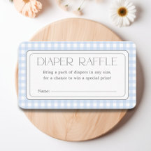 Klassisk Blue Gingham Boy Shower Raffle