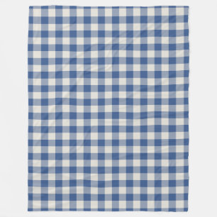 Klassisk Blue Gingham Check Mönster Fleecefilt