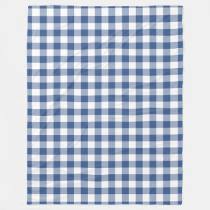 Klassisk Blue Gingham Check Mönster Fleecefilt