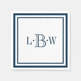 Klassisk Blue Gräns Monogrammed Pappersservett