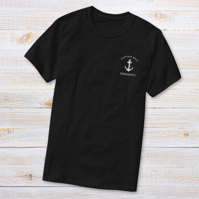 Klassisk Boat Anchor Captains Black T Shirt (Skapare uppladdad)